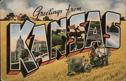 Greetings from Kansas Postcard Postcard Postcard