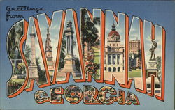 Greetings From Savannah, Georgia Postcard Postcard Postcard