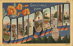 Greetings from California Postcard