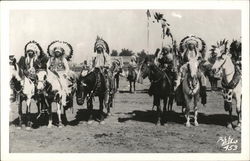 Real Photo - Group of Native Americas on horses Native Americana Postcard Postcard Postcard