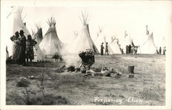 "Preparing 'Chow'" Postcard