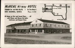 McNeal Hi-way Hotel Des Moines, IA Postcard Postcard Postcard