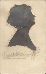 Silhouette of Helen M. Parker, Silhouettist Philadelphia, PA Postcard Postcard Postcard