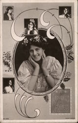 Multiple Snapshots of Young Woman Postcard