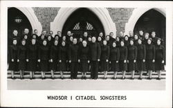 Windsor I Citadel Songsters (Salvation Army) pose in front of a church Canada Misc. Canada Postcard Postcard Postcard