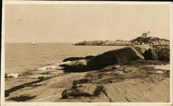 View of the Coast and Lighthouse in the Distance York Beach, ME Postcard Postcard Postcard