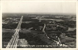 New Road and Old - The Maine Turnpike and U.S. 1 at Bridge over York River Postcard Postcard Postcard