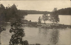 Arbutus Lake, Point Between First and Second Lakes East Bay, MI Postcard Postcard Postcard