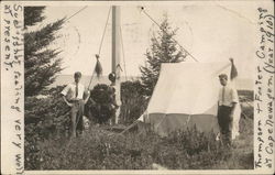 Thompson & Footer Camping at Cape Newagen (Year 1910) Maine Postcard Postcard Postcard