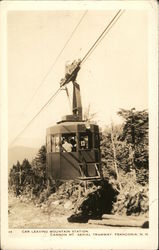 Car Leaving Mountain Station, Cannon Mountain Aerial Tramway Franconia, NH Postcard Postcard Postcard