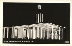 Netherlands Building at Night Postcard