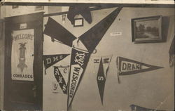 Wall of School Pennants Postcard