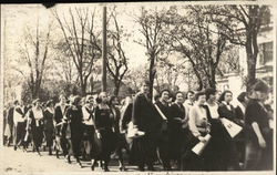 Large group of woman in Parade - Suffrage? Postcard