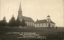 Evangelical Lutheran St. John's Church and Parochial School Germantown, IA Postcard Postcard Postcard