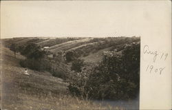 Girl On Hill Overlooking Valley Postcard