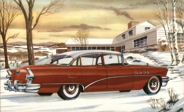 1955 Buick Cars Postcard