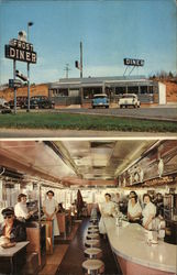 Frost Diner, Warrenton, Virginia / 2 views outside and inside Postcard