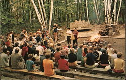 Children's Story Hour at the campfire - Silver Bay Association(YMCA), NY on Lake George New York Postcard Postcard Postcard