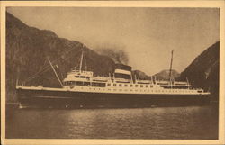 Unknown Steamer Ship Postcard