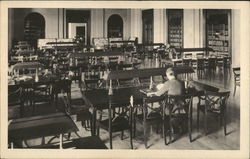 The Franklin Institute Library and Benjamin Franklin Memorial Postcard