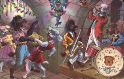 Dogs Dancing to Dog Band Postcard