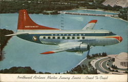 Northwest Airlines Martin Luxury Liners - Coast to Coast Aircraft Postcard Postcard Postcard