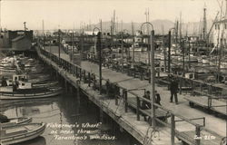 Fishermen's Wharf as seen thru Tarantino's Windows San Francisco, CA Postcard Postcard Postcard