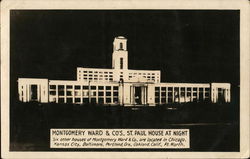 Montgomery Ward & Co's, St. Paul House at Night Minnesota Postcard Postcard Postcard