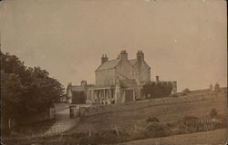 View of a large home - Castle town, Isle of Man early 1900's Postcard