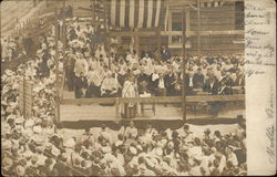 A large crowd gathers for an outdoor Religious Service (Pope?) Postcard