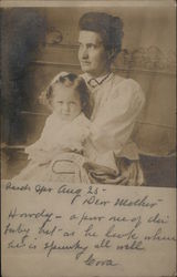 Portrait of Mother and child 1907 Postcard