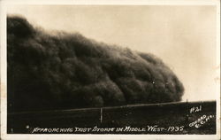 Approaching Dust Storm in Middle West - 1935 #21 - Conard C.C.KS. Postcard