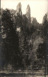 Cathedral Spires and rocks - Yosemite National Park California Postcard Postcard Postcard