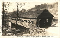 Old Double Covered Bridge, Pinevalley Postcard