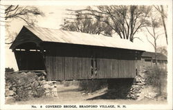 Covered Bridge, Bradford Village New Hampshire Postcard Postcard Postcard