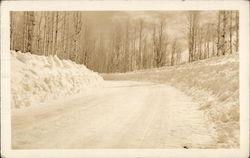 Freshly snow plowed road Nevada Landscapes Postcard Postcard Postcard