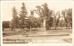 Iowa State College - Memorial Union Fountain Ames, IA Postcard Postcard Postcard