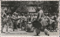 Zulus Preparing for Ward Dance Postcard Postcard Postcard