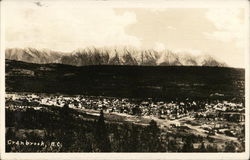 View of Town and Mountains Cranbrook, BC Canada British Columbia Postcard Postcard Postcard