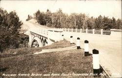 Michigan Highway Bridge Above Agate Falls, Ontonagon River Trout Creek, MI Postcard Postcard Postcard