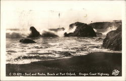 Surf and Rocks Port Orford, OR Postcard Postcard Postcard