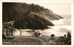 Cape Creek Bridge, Tunnel and Keepers Dwellings, Heceta Light House Florence, OR Postcard Postcard Postcard