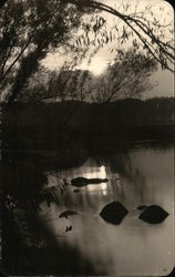 Moonlight on Water - Probably Wisconsin Landscapes Postcard Postcard Postcard