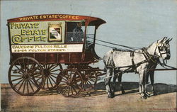 Private Estate Coffee Delivery Wagon Advertising Postcard Postcard Postcard