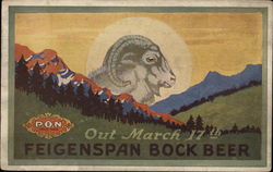 Feigenspan’s Bock Beer Newark, NJ Advertising Postcard Postcard Postcard