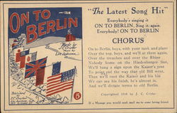 "On to Berlin" Published by I.C. Crisler Los Angeles, CA Advertising Postcard Postcard Postcard