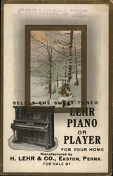 Lehr Piano or Player Easton, PA Advertising Postcard Postcard Postcard