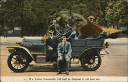 Tourist Automobile - Stronger than an Elephant. Advertising Postcard Postcard Postcard