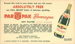 Nehi Products company - Par T Pak Beverages Coupon Fresno, CA Postcard Postcard Postcard