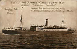 Pacific ail Steamship Company's Sister Ships "Ecuador" "Venezuela" "Colombia" Postcard